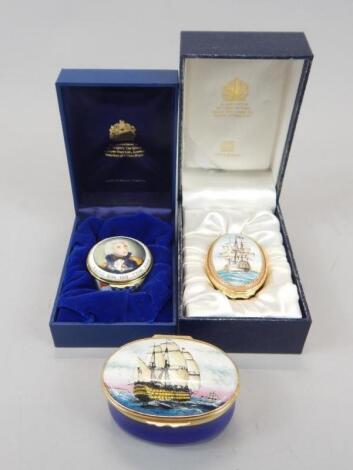 Three Halcyon Days enamel boxes