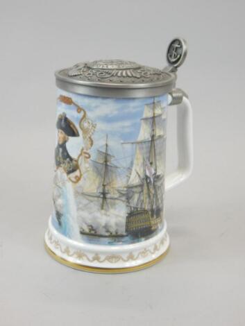 A Royal Worcester commemorative porcelain mug