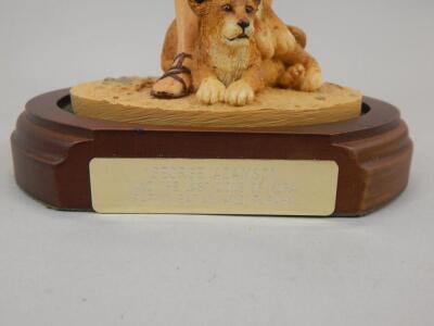 A limited edition hand painted figure of George Adamson and the last lions of Kora - 2