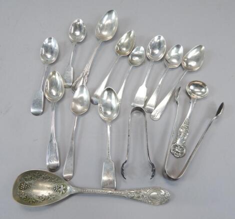 Various silver teaspoons