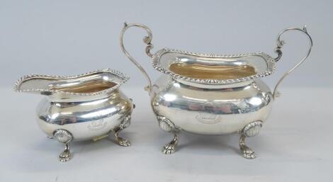 An Edwardian silver two handled sugar bowl