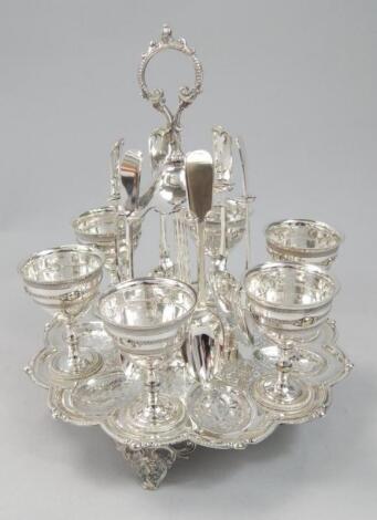 A Victorian silver plated egg cruet