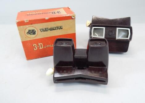 Two Bakelite 3D stereo viewers