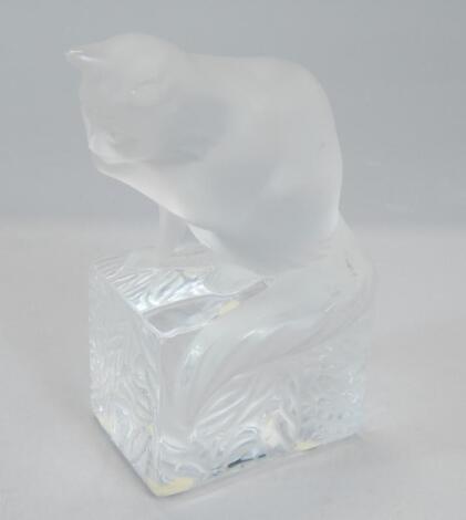 A modern Lalique frosted glass figure