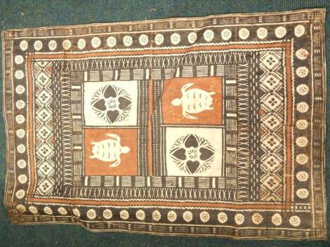 Tribal Art. A Samoan or South Sea Island tapa cloth