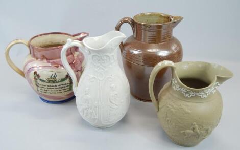 Four 19thC ceramic jugs