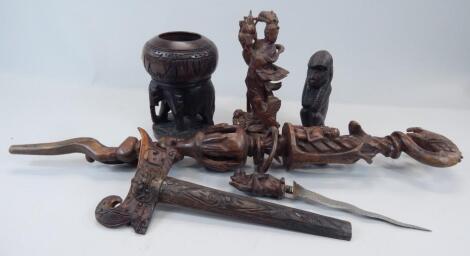 Miscellaneous carved items