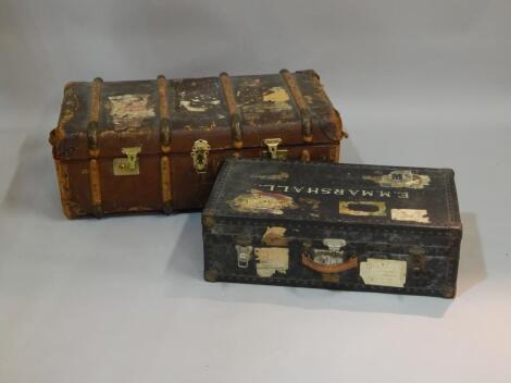 Various leather bound and other trunks.