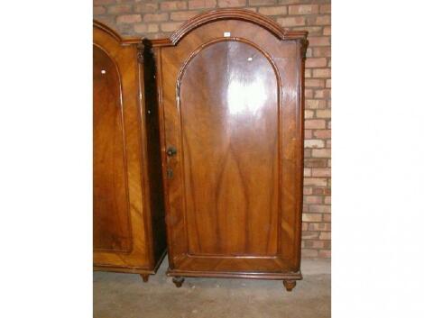 A Victorian flamed mahogany single wardrobe