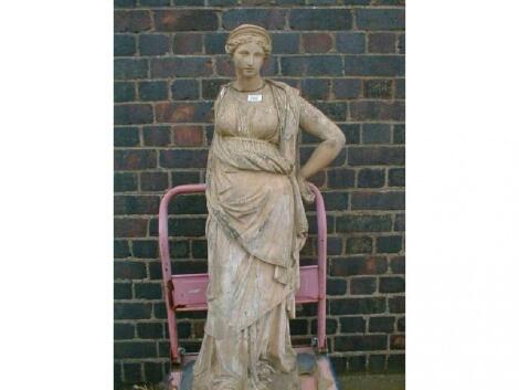 A Blashfield statue of a robed classical goddess