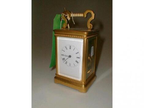 A 19thC gilt brass carriage clock