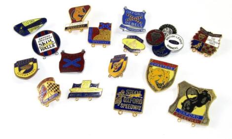 Vintage Speedway enamel badges Oxford Speedway