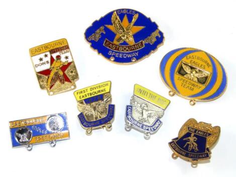 Vintage Speedway enamel badges Eastborne Eagles