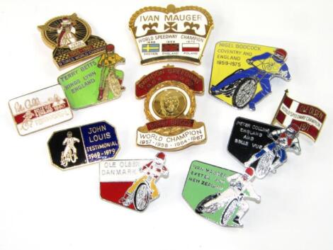 Vintage Speedway enamel badges