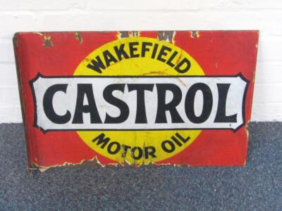 A Castrol of Wakefield Motor Oil wall mounted sign - 2