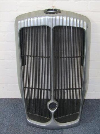 A steel car or bus radiator grill