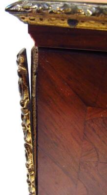 A 19thC French gilt metal Louis XV style walnut kingwood and parquetry travelling stationery cabinet - 8