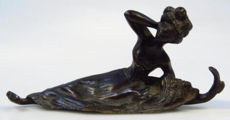 A late 19thC erotic bronze figure