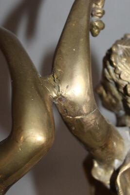 An early 20thC brass sculpture of two ladies - 3