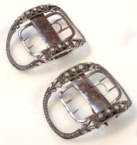 A pair of George III silver buckles