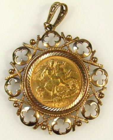 An Edward VII gold half sovereign