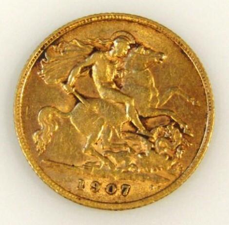 An Edward VII gold half sovereign