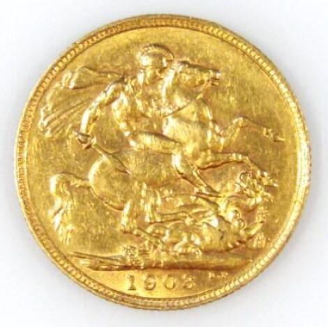 An Edward VII gold full sovereign