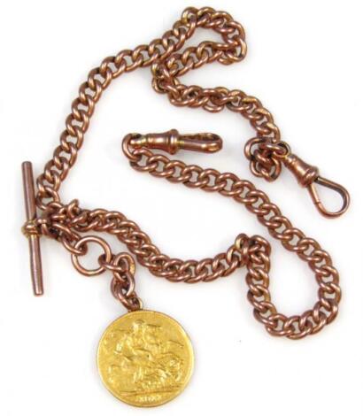 A 9ct gold Albert watch chain