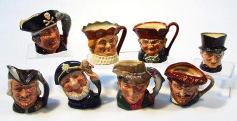 A collection of eight Royal Doulton medium size character jugs