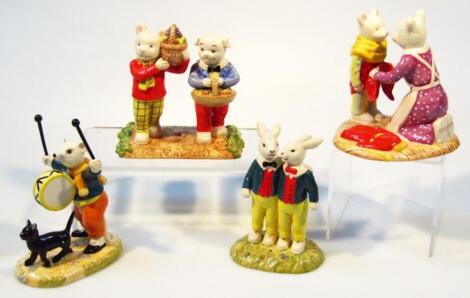 Four Royal Doulton Limited Edition Rupert Bear figure groups