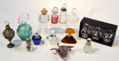 Various modern perfume bottles