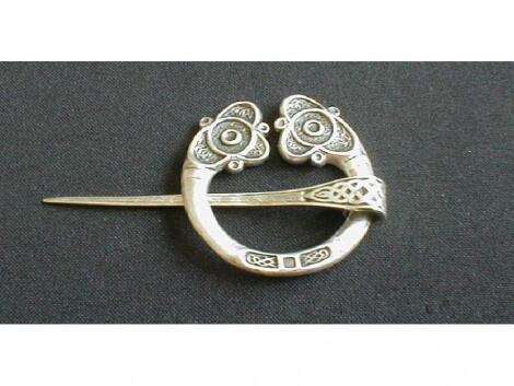 A Celtic silver shawl pin