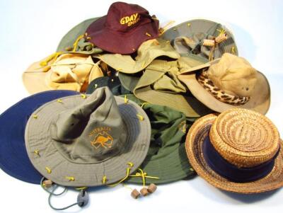 Fourteen various Australian bush hats