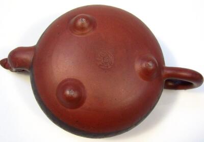 A Chinese red ware pottery teapot - 6