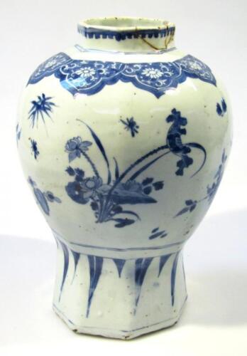 An 18thC Chinese design blue and white porcelain vase