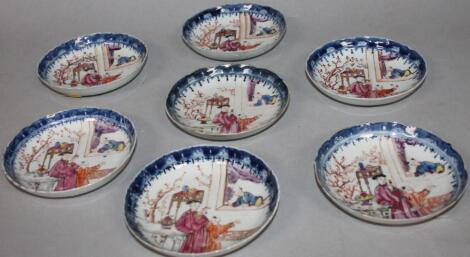 A near matching set of 19thC Cantonese saucers