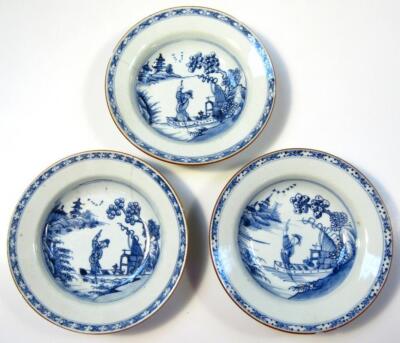 A set of six Chinese blue and white porcelain bowls - 5