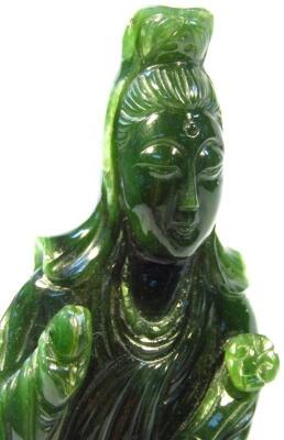 An early 20thC jadeite figure of a standing geisha - 6