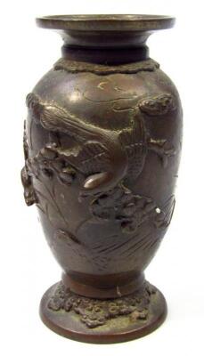 A 19thC Japanese bronze vase