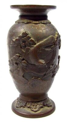 A 19thC Japanese bronze vase - 3