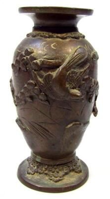 A 19thC Japanese bronze vase - 3