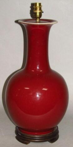 A Chinese porcelain sang de boeuf vase