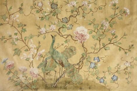 A 19thC Chinese silk panel