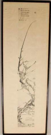 19thC Chinese School. Foliage with annotations and print signature