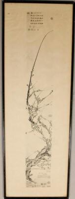 19thC Chinese School. Foliage with annotations and print signature