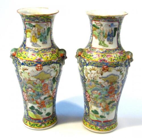 A pair of Cantonese vases