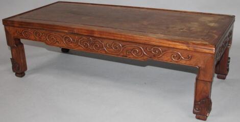 A late 19thC Japanese hardwood low table