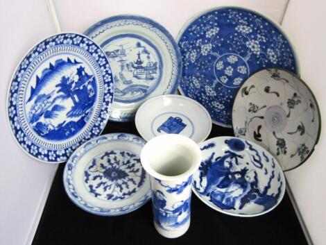 19thC and 20thC Chinese blue and white wares