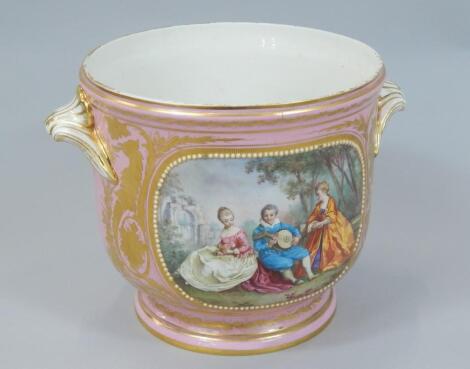 A 19thC French porcelain cache pot