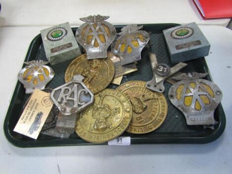 A collection of 1950's and 1960's AA badges